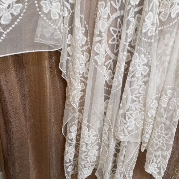 Torrid Ivory Lace Ruana Boho Crochet Sheer Kimono One Size - Picture 8 of 12